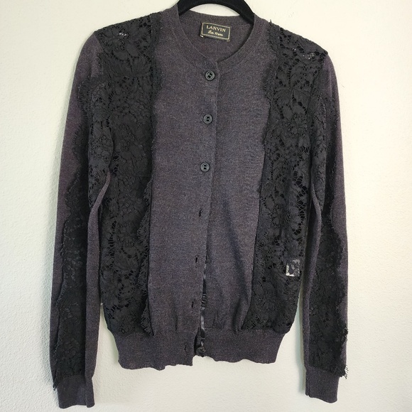 RARE Lanvin Wool Button Up Cardigan "Les 10 Ans" Commemorative Label Size XS - Picture 5 of 9